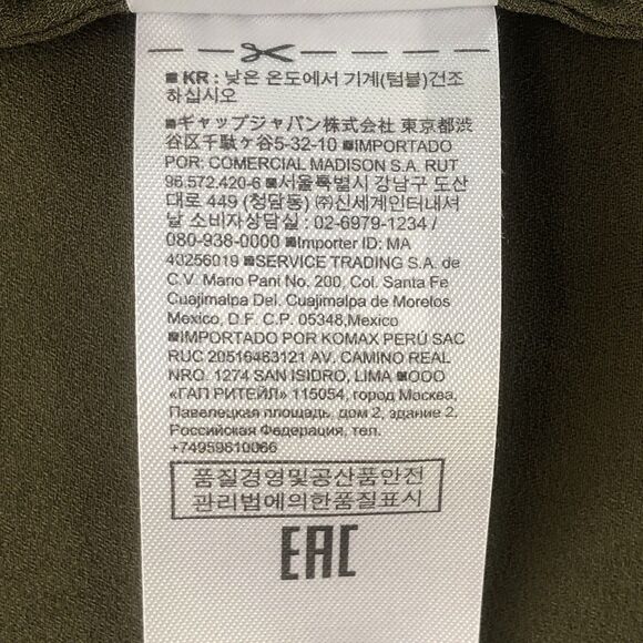 Banana Republic Blouse Ruffle V- Neck & Ruffle 2 Layer Wrist Green Tag Size XS - Picture 14 of 15